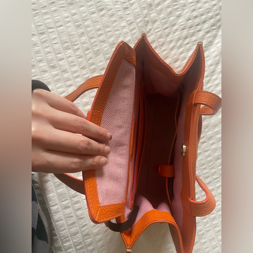 RARE Dooney and Bourke Orange Leather Shoulder Bag - Picture 5 of 12